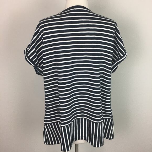 Soft Surroundings Black & White Stripe Short Sleeve Tee Medium - Picture 5 of 7
